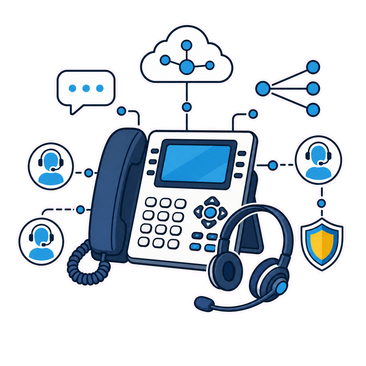 EsoftBD IP PBX and business communications illustration